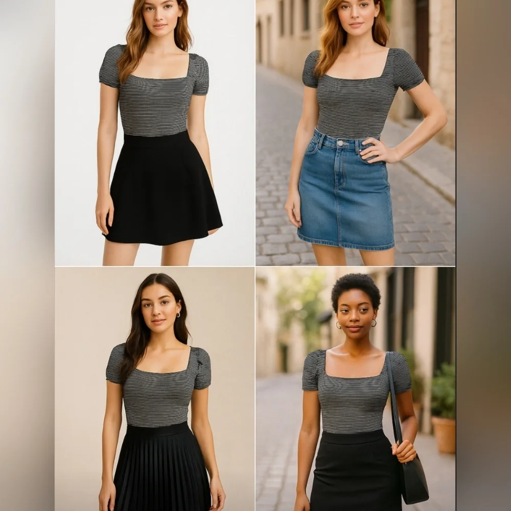 Urban Outfitters Out from Under Striped Square Neckline Bodysuit - Picture 8 of 8